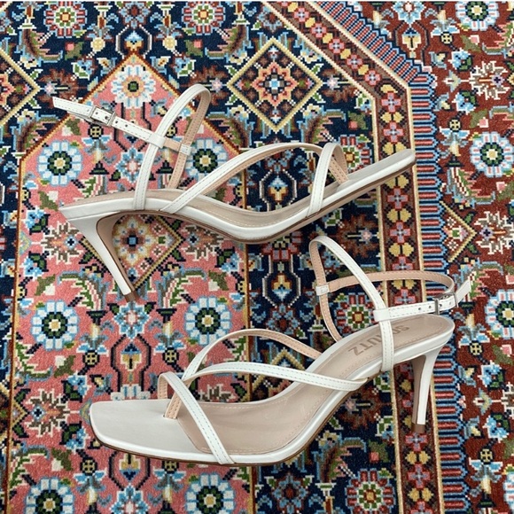 Schutz White Aurora Strappy High Heel Sandals - Picture 7 of 11